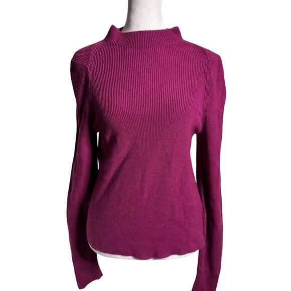 Lululemon Cotton Blend Mock Neck Sweater Heathered Wild Berry XS - Picture 2 of 12